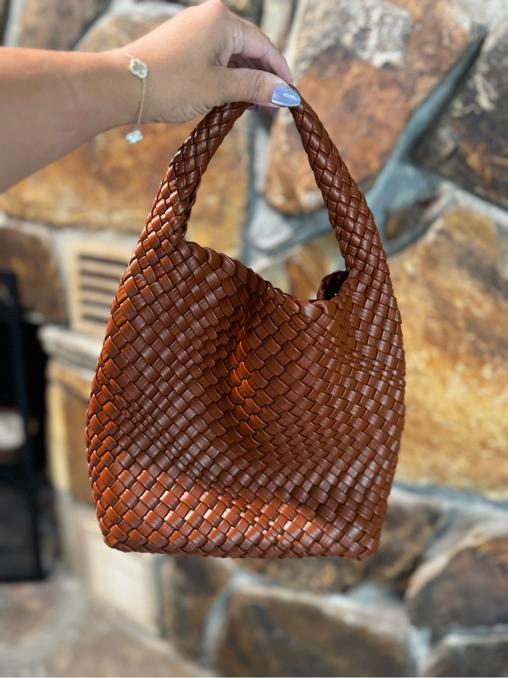 Brown Woven Shoulder Bag - Women Bags